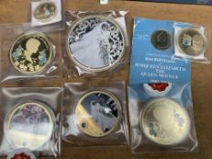 Collection of eight Windsor Mint commemorative coins