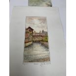 Collection of unframed pencil and watercolour paintings