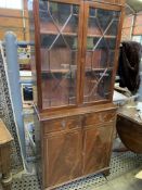 Mahogany glass-fronted bookcase