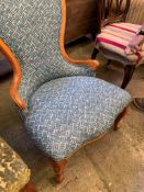 Upholstered spoon back chair