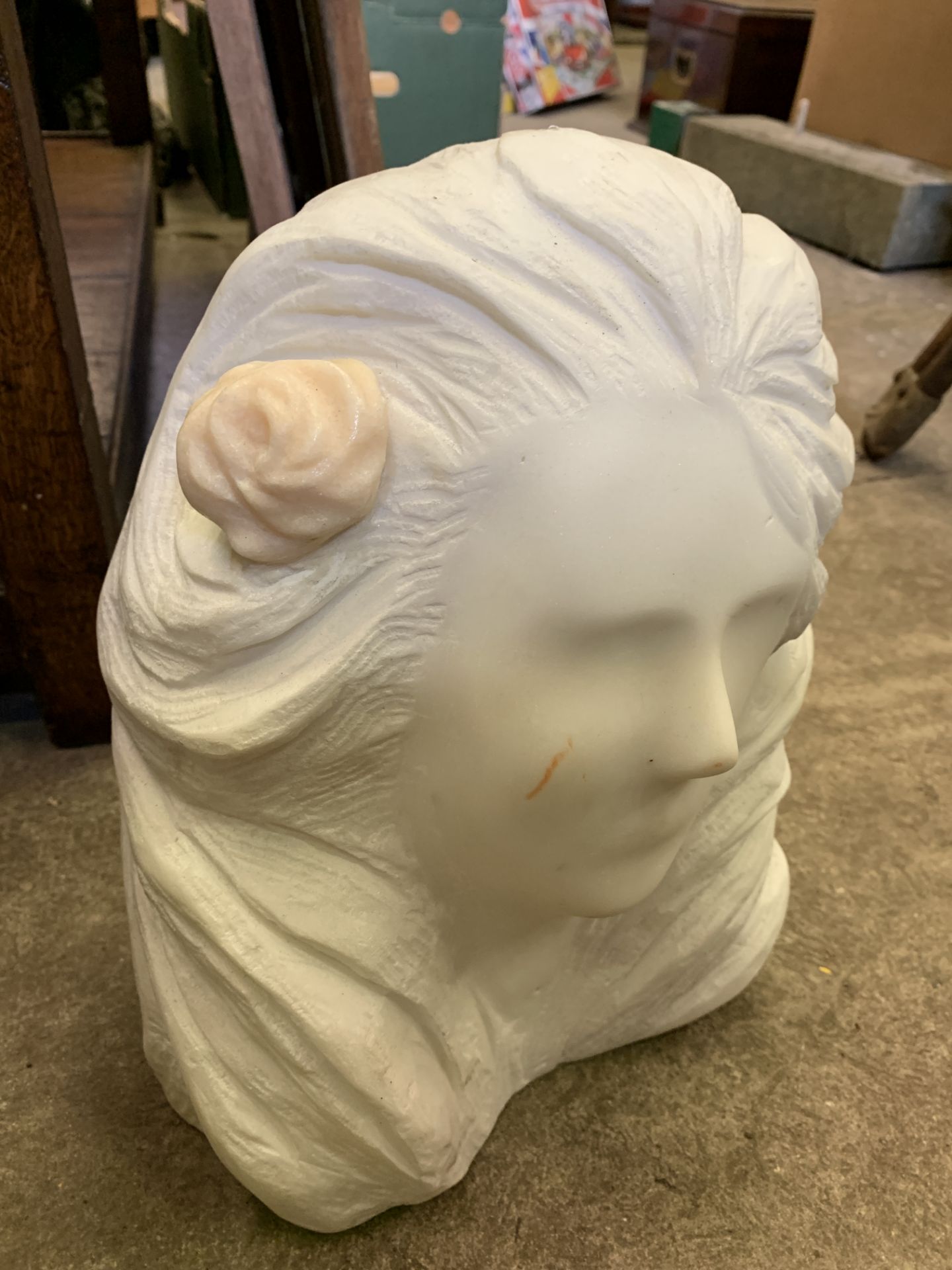 Stone sculpture of a woman's head by Fiona Goldbacher - Image 2 of 2