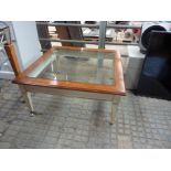 Square wood framed low table