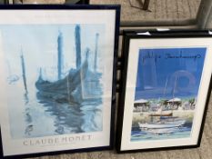 Pair of framed and glazed Philippe Deschamp prints and another