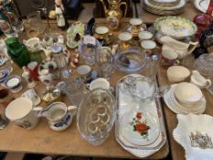 Quantity of assorted china and glass.