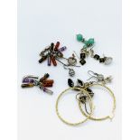 Ten various pairs of earrings