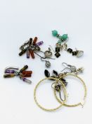 Ten various pairs of earrings