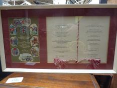 Menu card in celebration of the Golden Jubilee of the Territorial Army, Guildhall, 1958