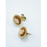 9ct yellow gold cameo stud earrings