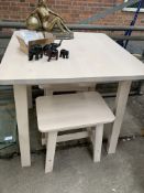 Laminate kitchen table with two matching stools