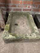 York stone trough with drain hole