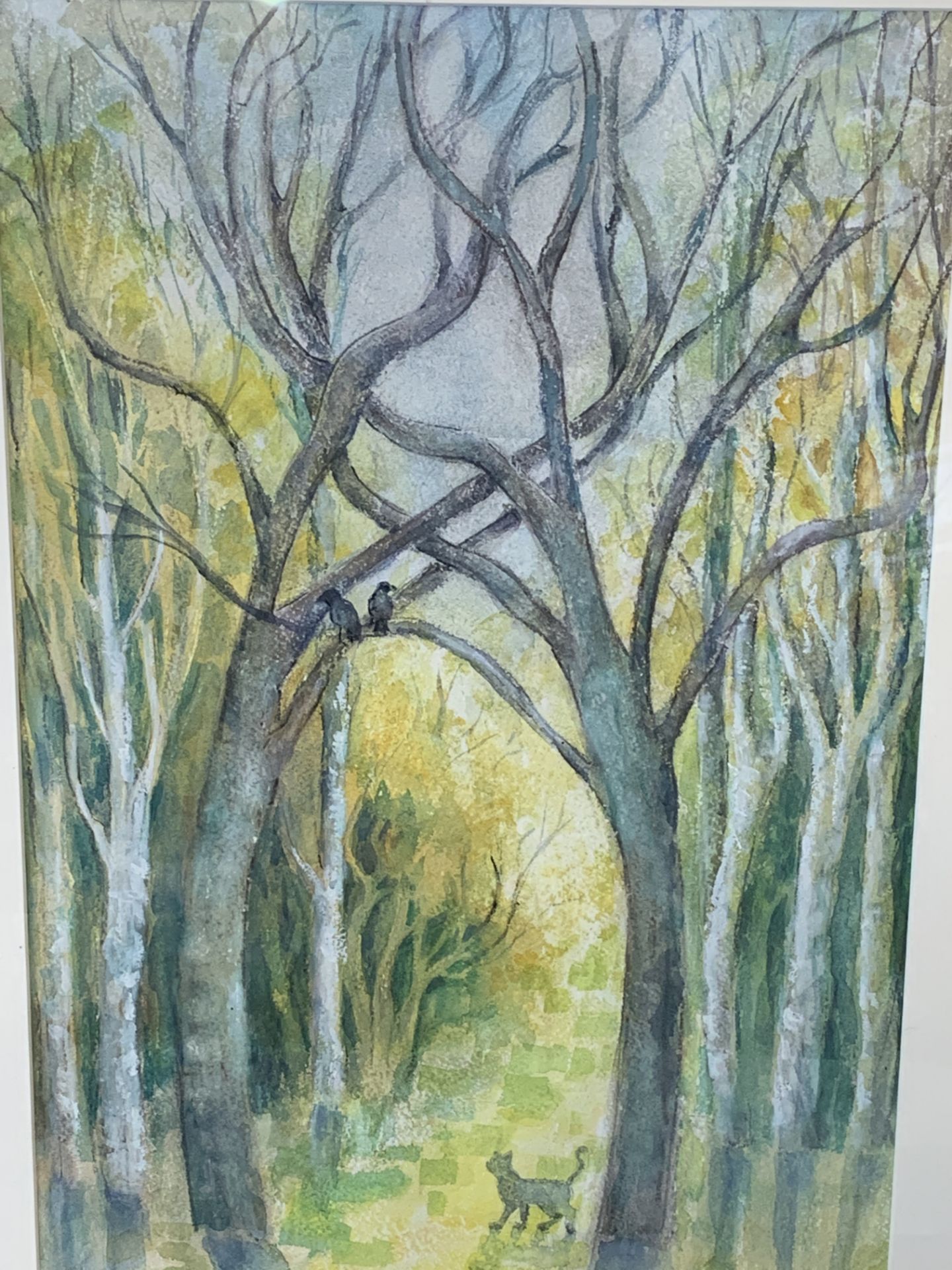 Three framed and glazed watercolours by Fiona Goldbacher. - Image 2 of 3