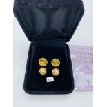 Three pairs of 9ct gold earrings