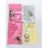 A quantity of 1970s style stud earrings with six other pairs.