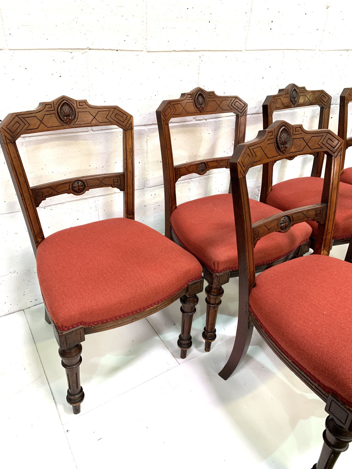 Group of six mahogany framed dining chairs - Image 3 of 5