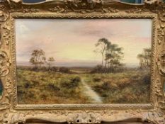 Ornate gilt framed oil on canvas indistinctly signed bottom left, label on reverse E. M .Wimperis