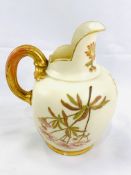 Royal Worcester jug circa 1897 hand painted with flowers