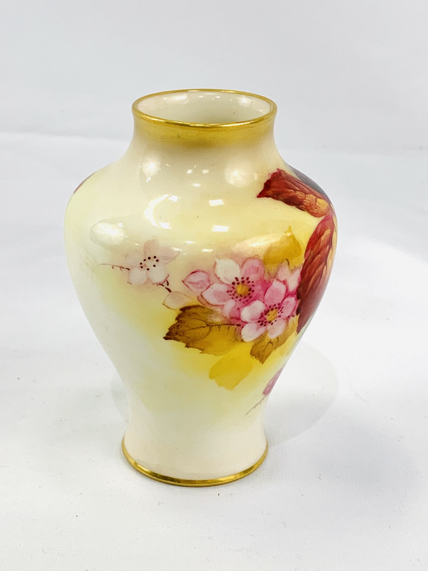 Royal Worcester vase hand-painted with blackberries by J Blake - Image 4 of 5