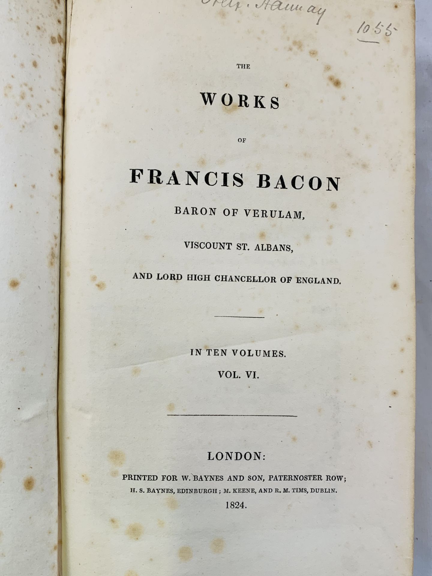 The Works of Francis Bacon, 10 volume set published 1824 - Image 2 of 4