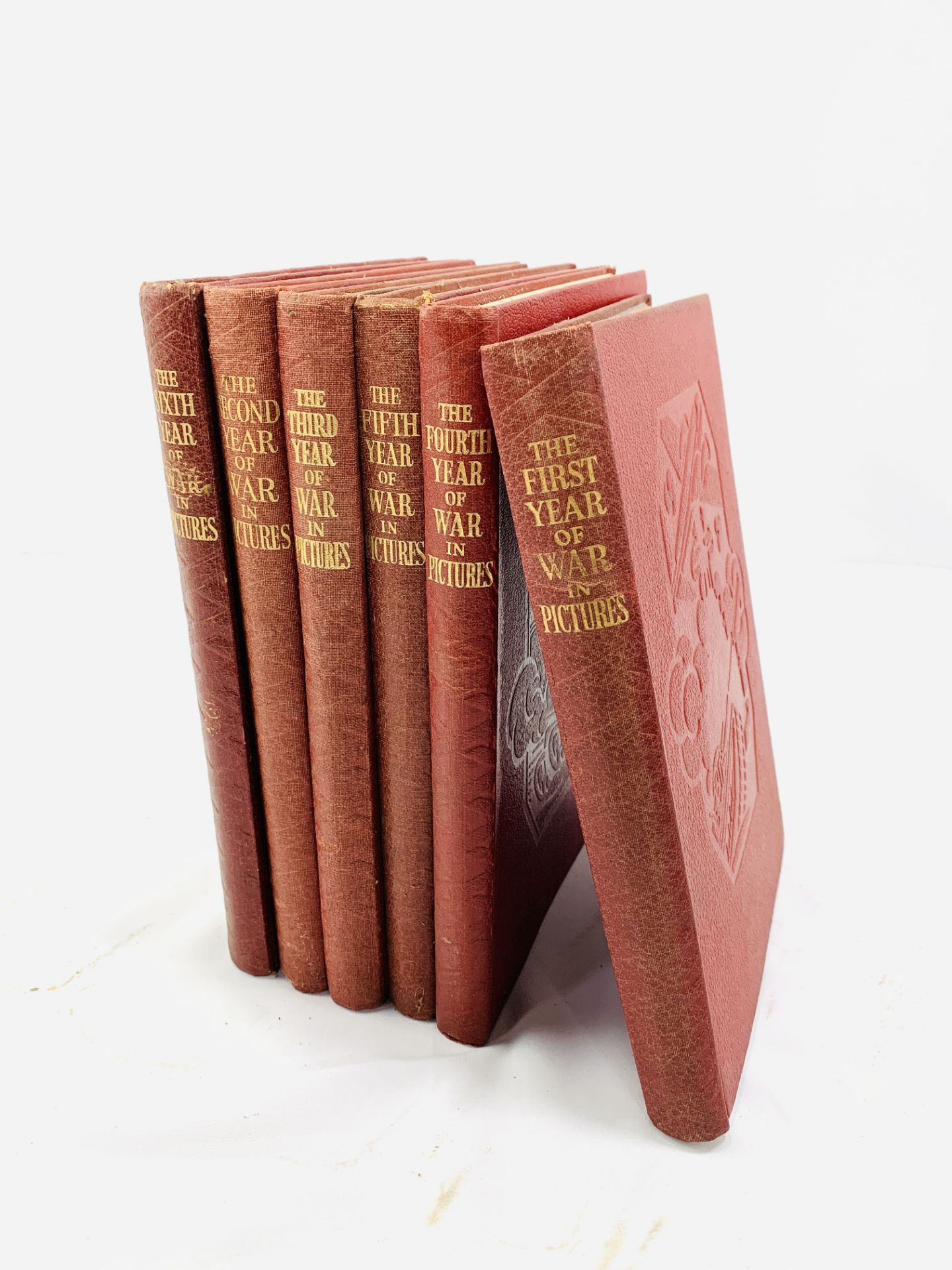 Six volumes of "The War in Pictures" by Odhams Press Limited