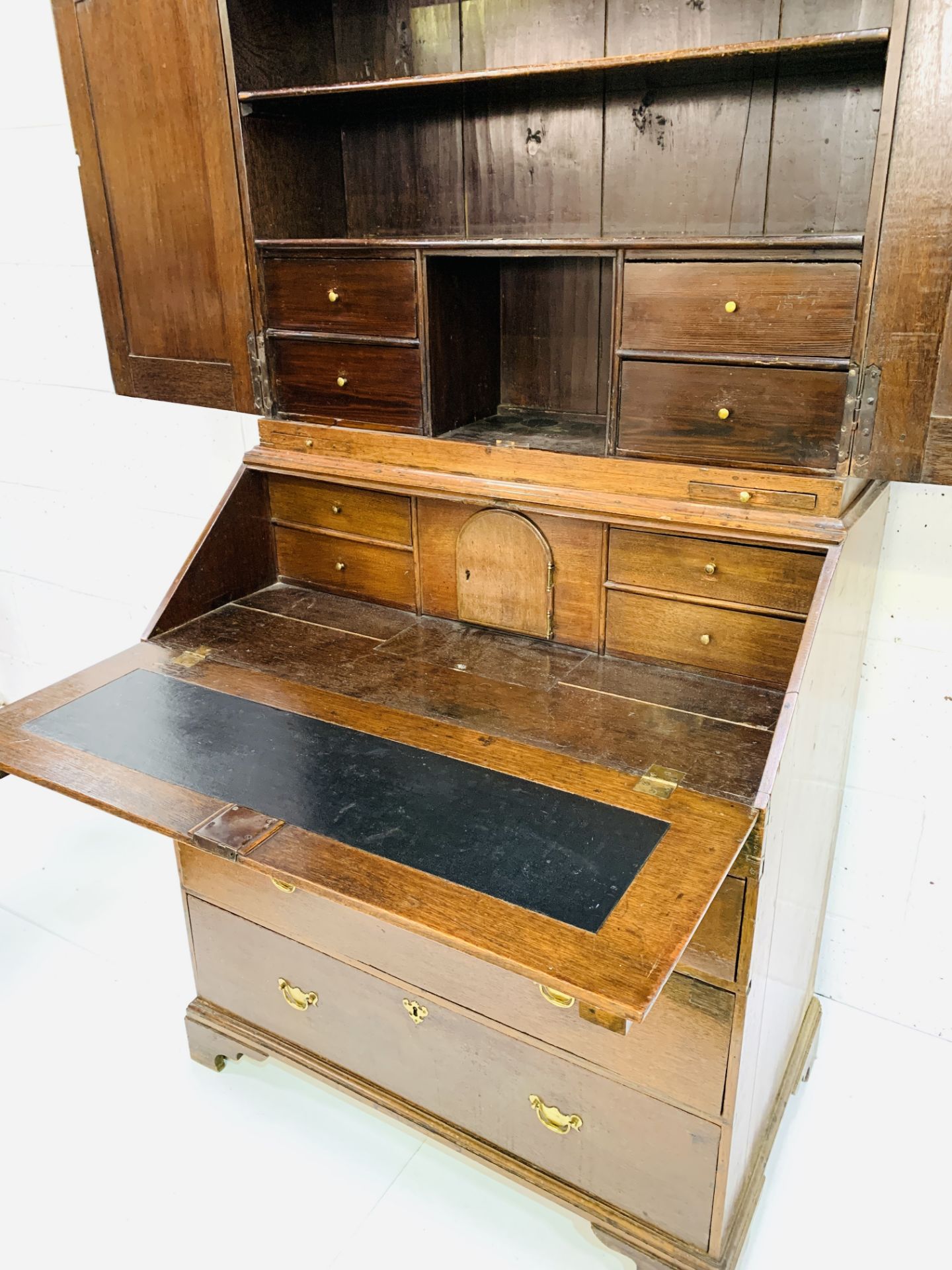 Georgian mahogany bureau/bookcase - Image 4 of 10