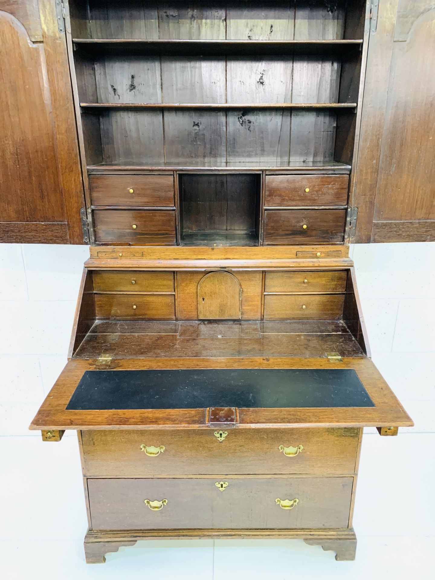 Georgian mahogany bureau/bookcase - Image 5 of 10