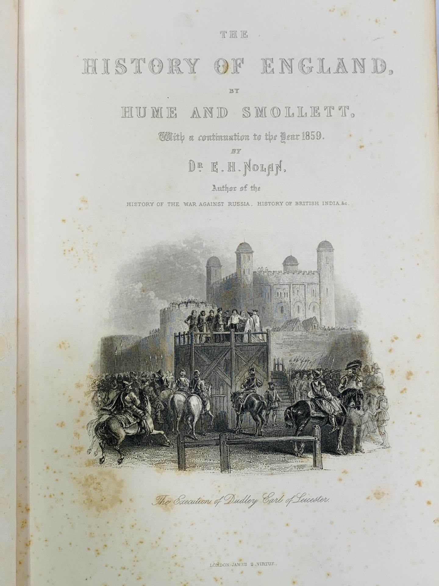 The History of England by Hume, Smollett & Nolan, in 3 volumes bound in full leather - Image 5 of 6