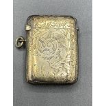 Silver vesta case hallmarked Birmingham 1898