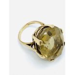 9ct gold ring set with a large citrine