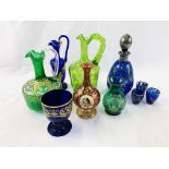 Collection of Continental decorative glass
