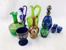 Collection of Continental decorative glass