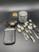 A collection of hallmarked silver items