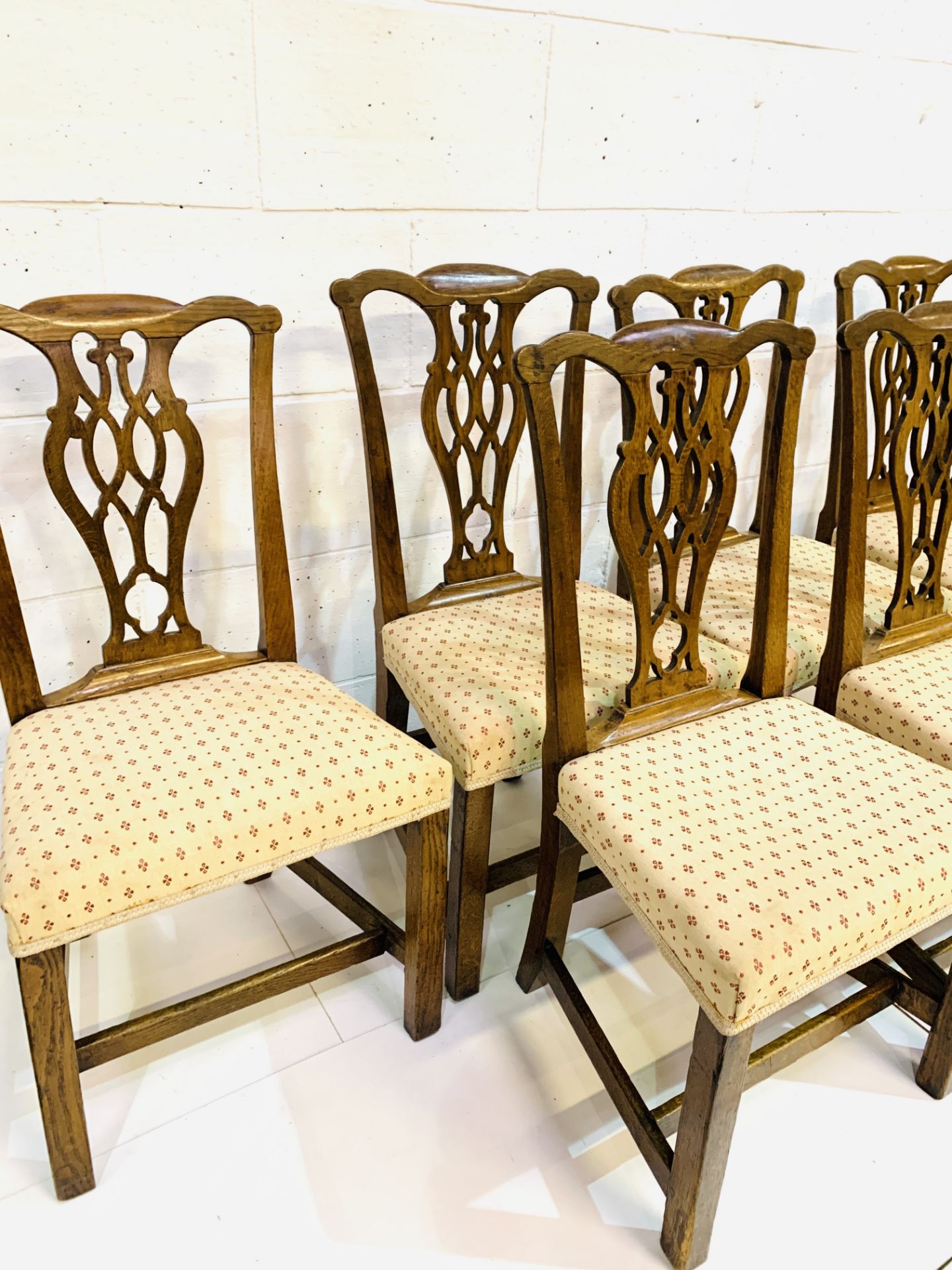 Group of six 19th century mahogany framed Chippendale style chairs - Image 3 of 5