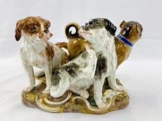 An early 19th-Century Meissen porcelain figure of a group of three dogs