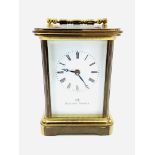 Brass case carriage clock by Matthew Norman