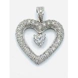 White gold heart-shaped pendant