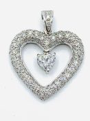 White gold heart-shaped pendant