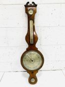 Early 19th century inlaid mahogany veneered wheel barometer by J Somalvico