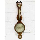 Early 19th century inlaid mahogany veneered wheel barometer by J Somalvico
