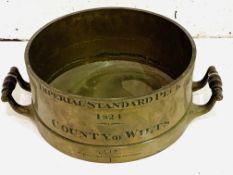 Bronze Imperial Standard Peck measure, 1824, by Bate