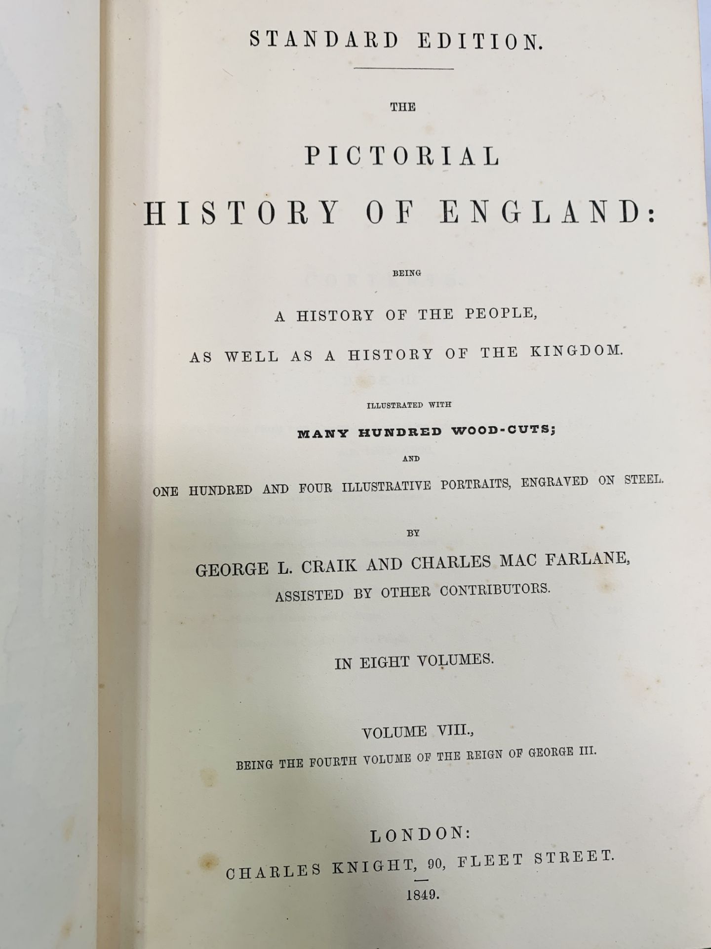 The Pictorial History of England by Craik and MacFarlane, volumes 1 to 8, published 1849 - Image 2 of 3