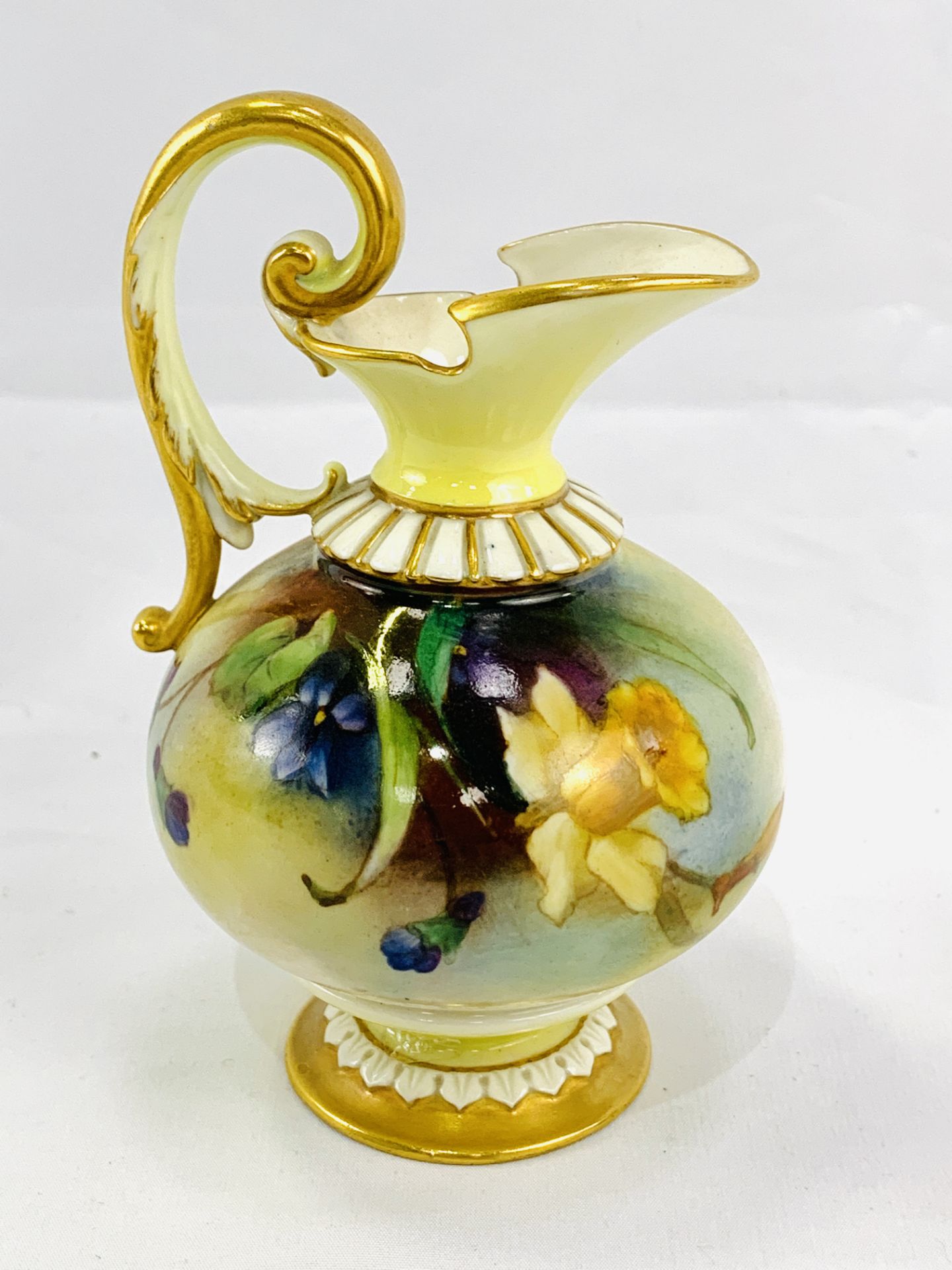 Royal Worcester jug hand painted with flowers - Image 3 of 6