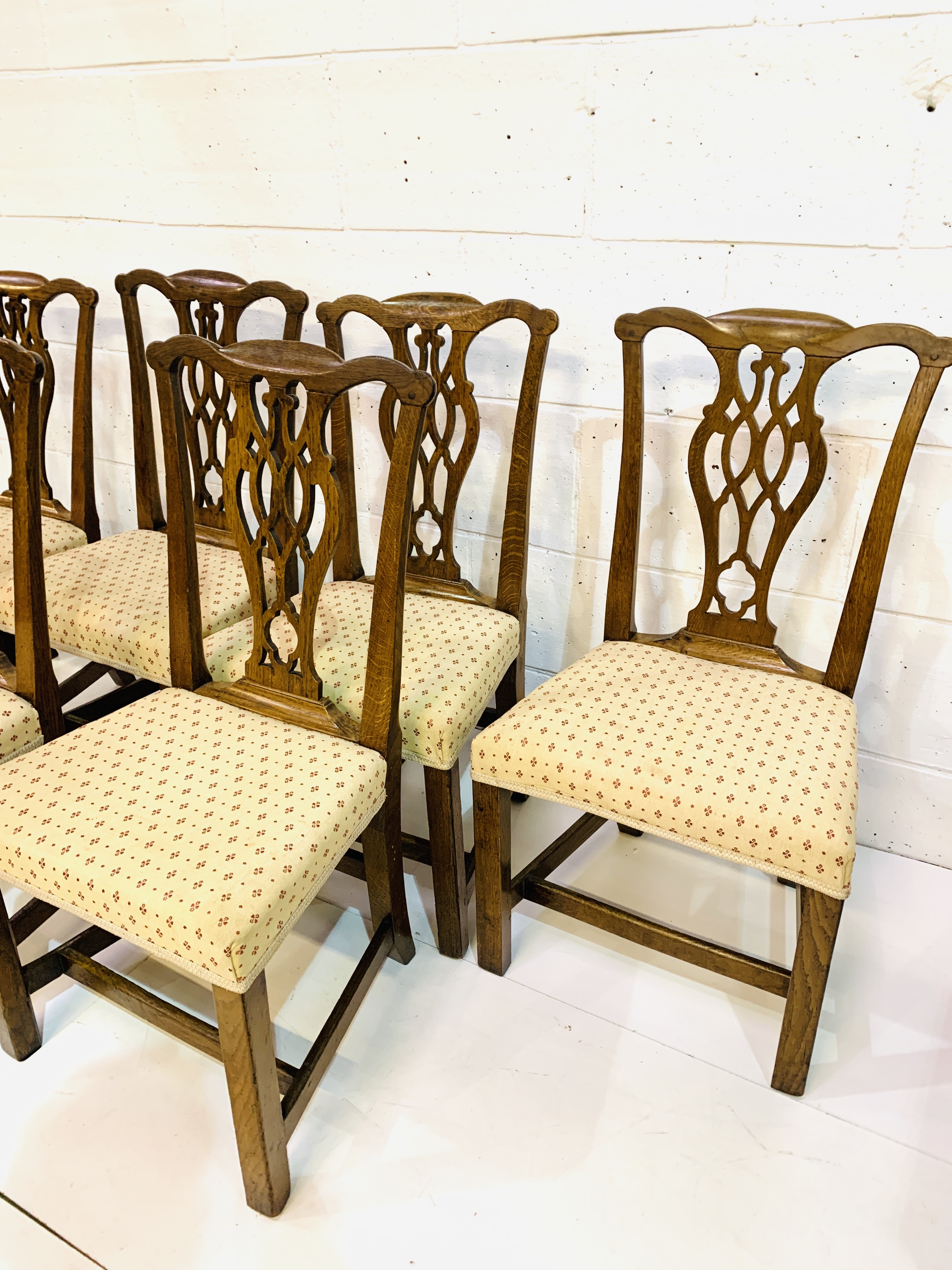 Group of six 19th century mahogany framed Chippendale style chairs - Image 5 of 5