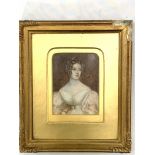 Gilt framed and glazed miniature oil portrait of a lady