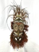 Papua New Guinea combined Iatmul Mei mask and integral fighting adze