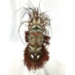 Papua New Guinea combined Iatmul Mei mask and integral fighting adze