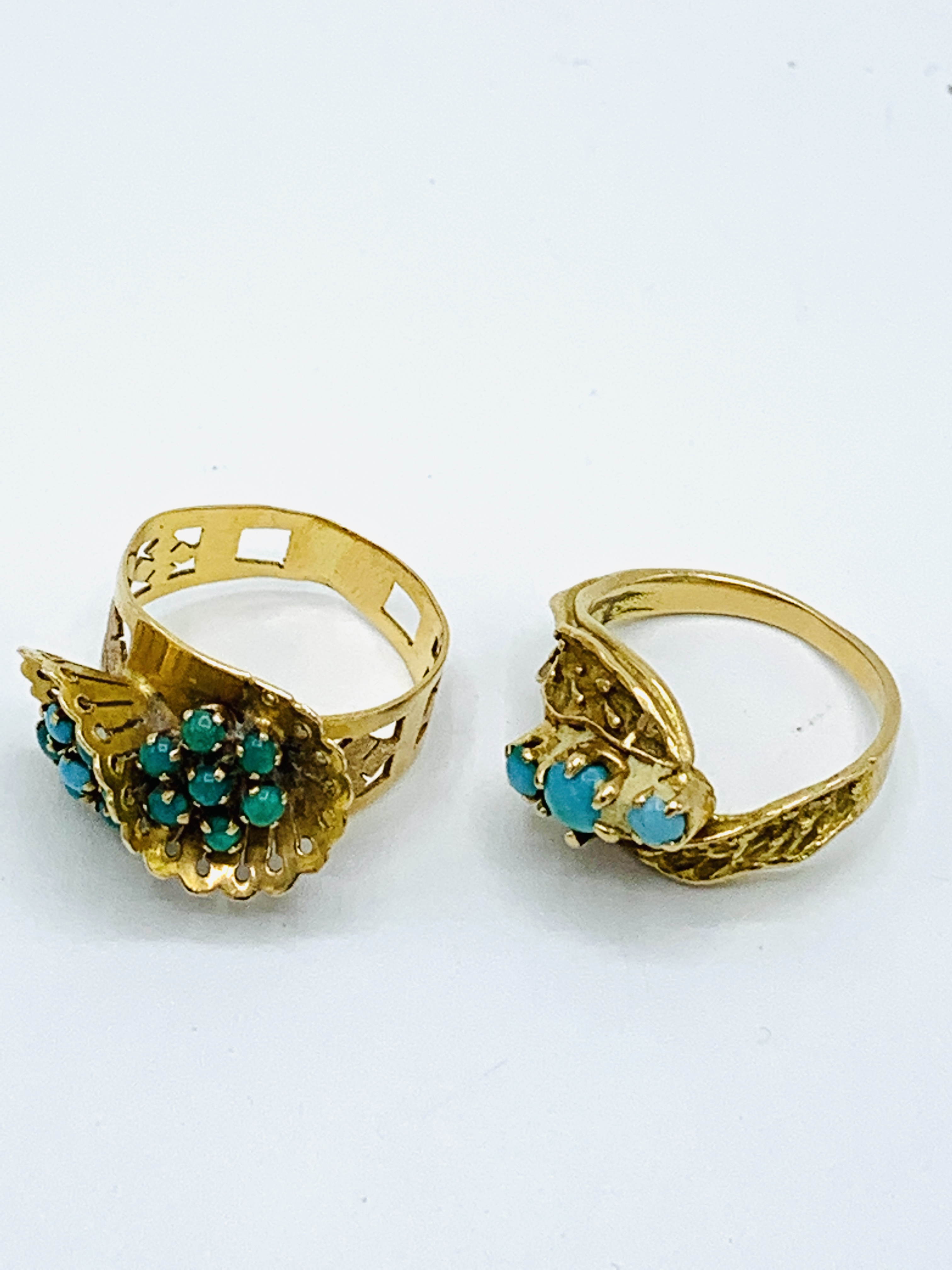 Two 18ct gold and turquoise rings - Image 2 of 4
