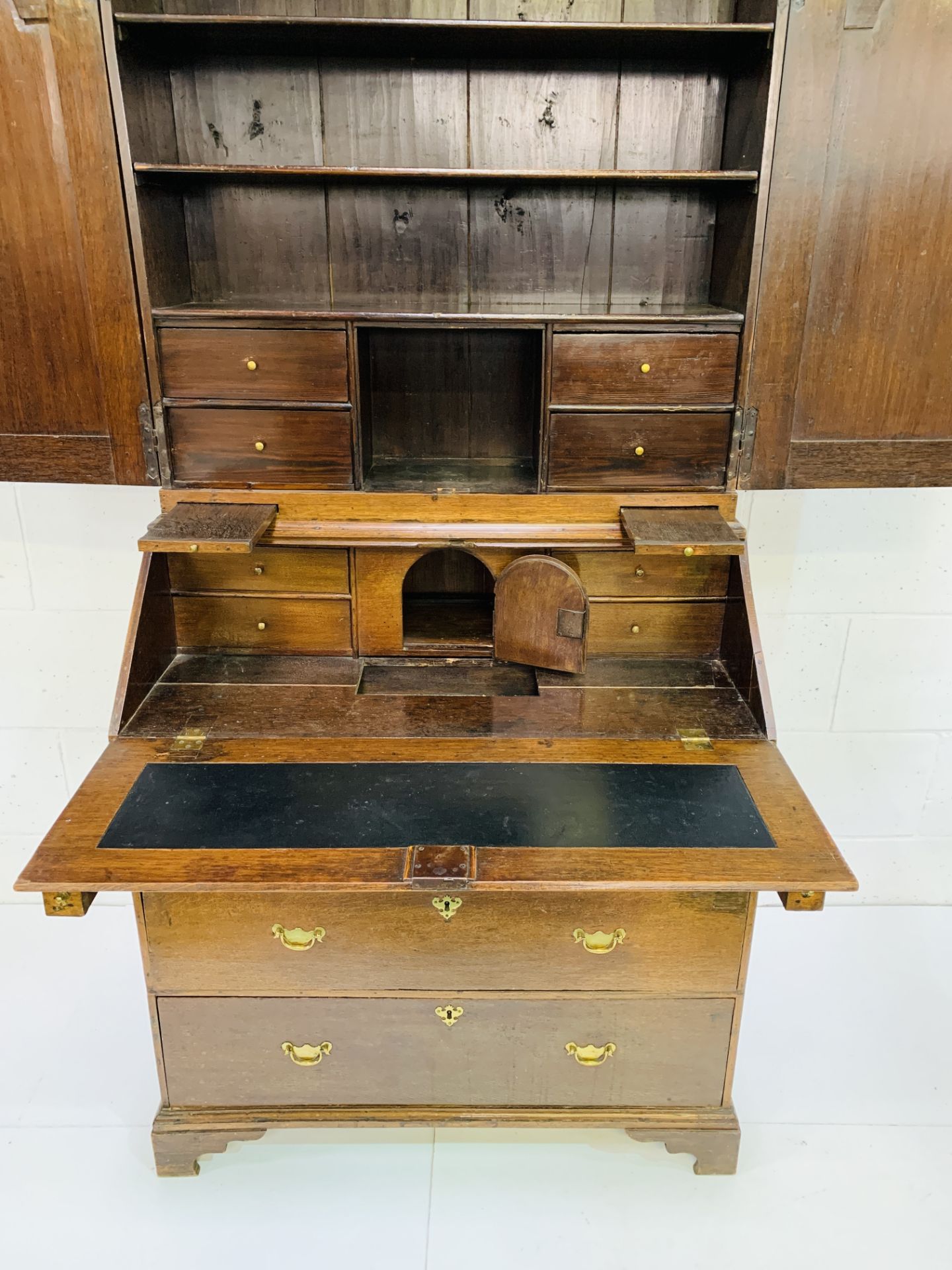 Georgian mahogany bureau/bookcase - Image 6 of 10