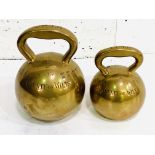 Two brass County of Wilts bell weights