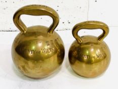 Two brass County of Wilts bell weights