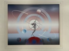 John Stafford framed and glazed gouache on paper 'Mystic Time Piece'